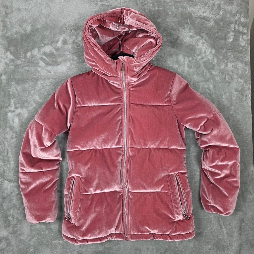 Michael Kors Big‎ Girls Hooded Velvet Puffer Jacket Size 14 Pre-Owned